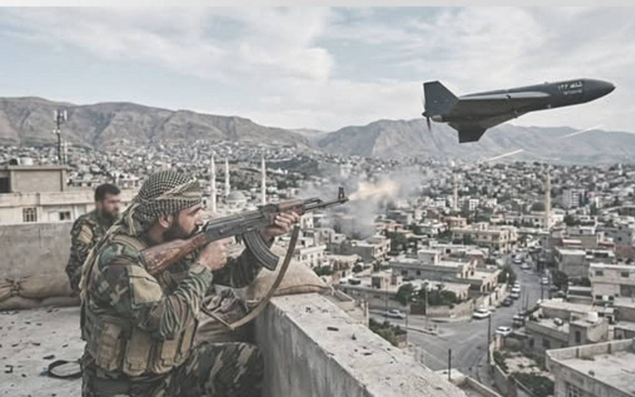 سلێمانی بە کڵاشینکۆف ڕووبەڕووی درۆنەکان دەبێتەوە